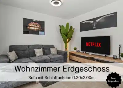 Ferienhausträume ebenerdiges Bodensee Apartment Wohnzimmer