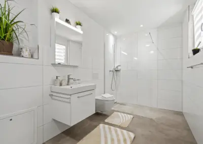 Badzimmer Ferienhausträume ebenerdiges Bodensee Apartment