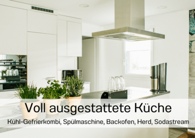 Ferienhaus Oase Ferienhausträume Bodensee Küche mit Beschriftung