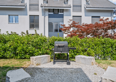 Ferienhausträume Bodensee Bergstrassen Gartenapartement Grill