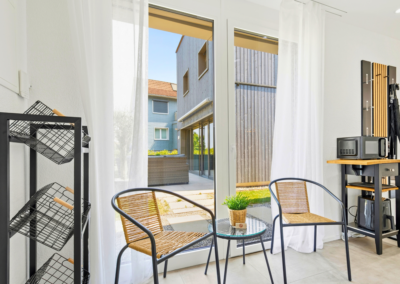 Sitzbereich im Flur Ferienhausträume ebenerdiges Bodensee Apartment